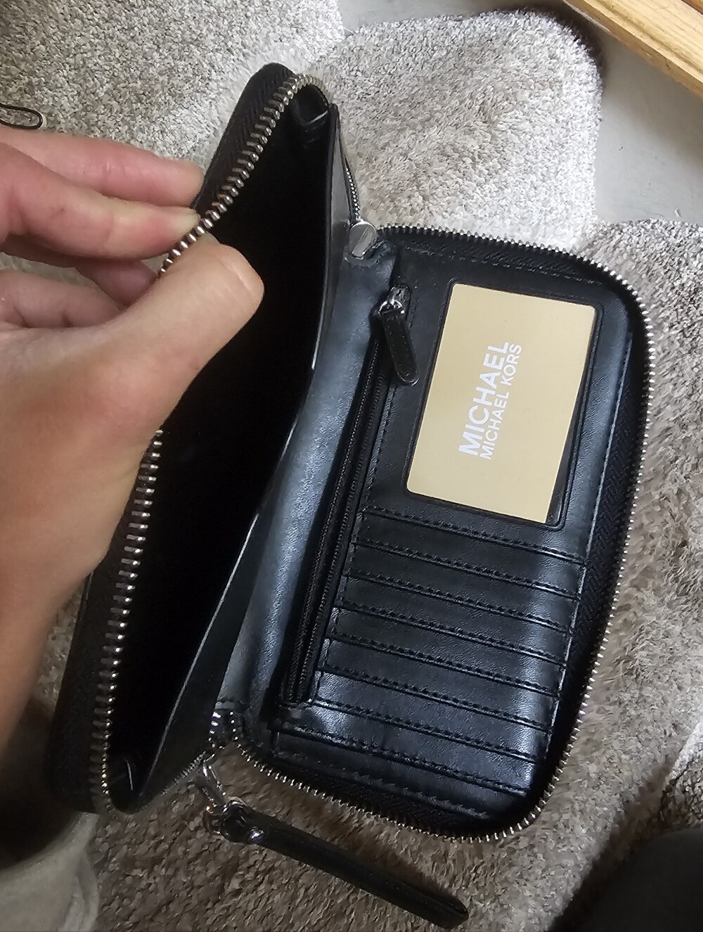Michael Kors Black Zip-Around Wristlet - Picture 9 of 9